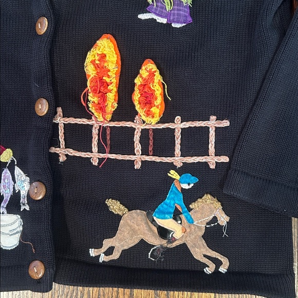 Vintage 90s Knit Embroidered Cardigan Sweater - Picture 5 of 9